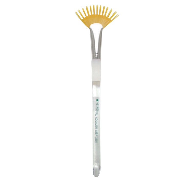 Royal Aqualon Face Painting Brush |  FAN Wisp - (R2855 1/2" Ferrule) 2" Spread