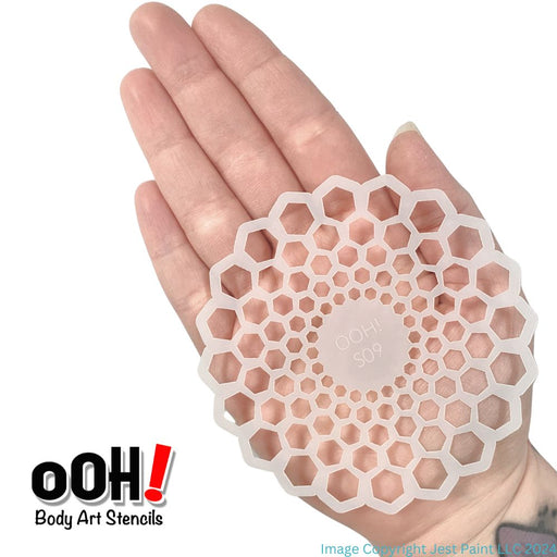 Ooh! Face Painting Stencil | Honeycomb Sphere (S09)