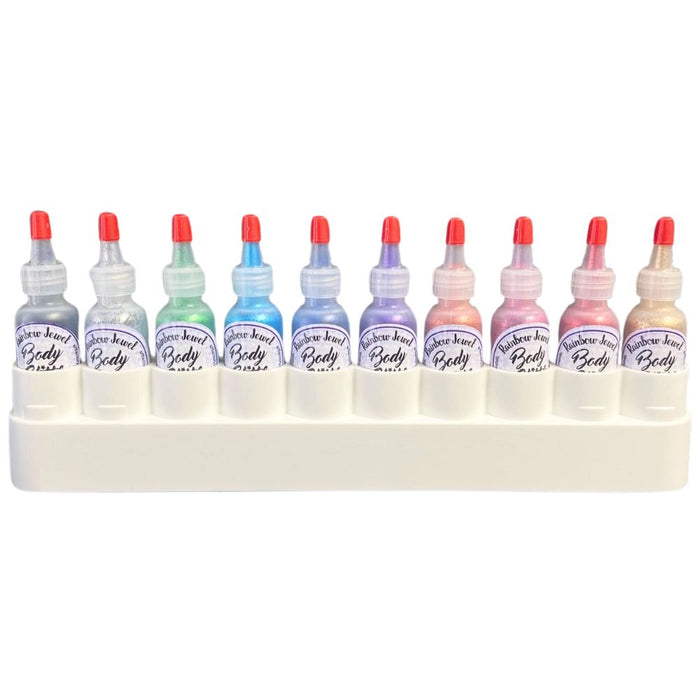 Art Factory | Glitter Set of 10 Poofer Bottles and Case - Rainbow Jewel Opaque Glitters - #11