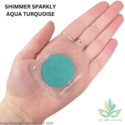 Color Me Pro Face Painting Powder by Elisa Griffith | Shimmer Sparkly Aqua Turquoise (3.5 gr)