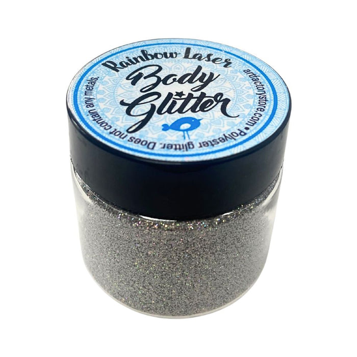 Art Factory | Rainbow Laser Body Glitter Jar - Silver Rainbow Laser  (1oz Jar)