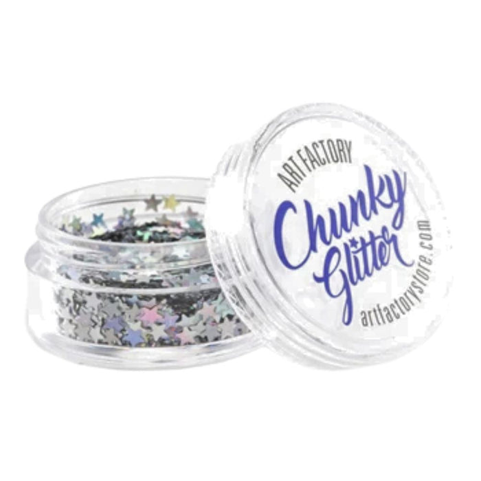 Art Factory | Loose Chunky Glitter - Silver Stars (30ml jar)