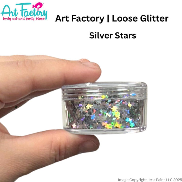 Art Factory | Loose Chunky Glitter - Silver Stars (30ml jar)