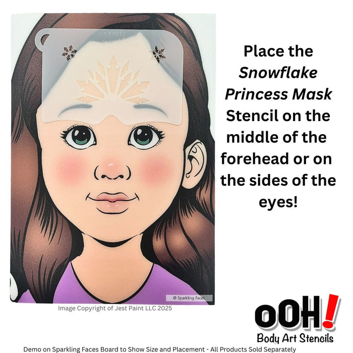 Ooh! Face Painting Stencil | Snowflake Princess Mask (K12)
