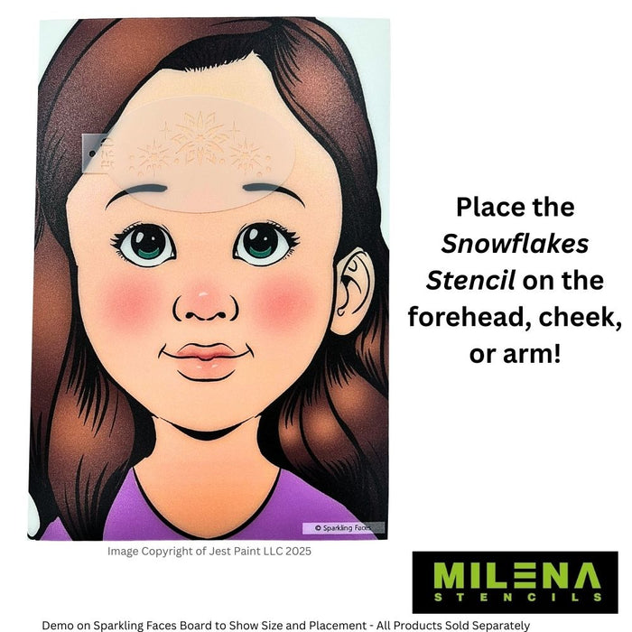 MILENA STENCILS | Face Painting Stencil -  (Snowflakes)  O27