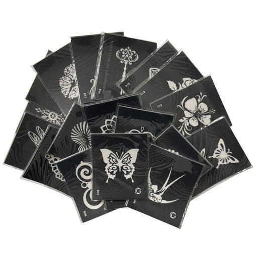 Glimmer Body Art |  High Definition Glitter / INK Tattoo Stencils - Small HD STENCIL SET - 80 Stencils