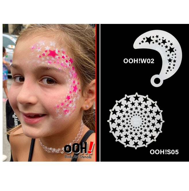 Ooh! Face Painting Stencil | Star Wrap (W02)