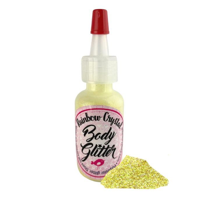 Art Factory | Rainbow Crystal Iridescent Body Glitter Poof - Sunshine Yellow (1/2oz)