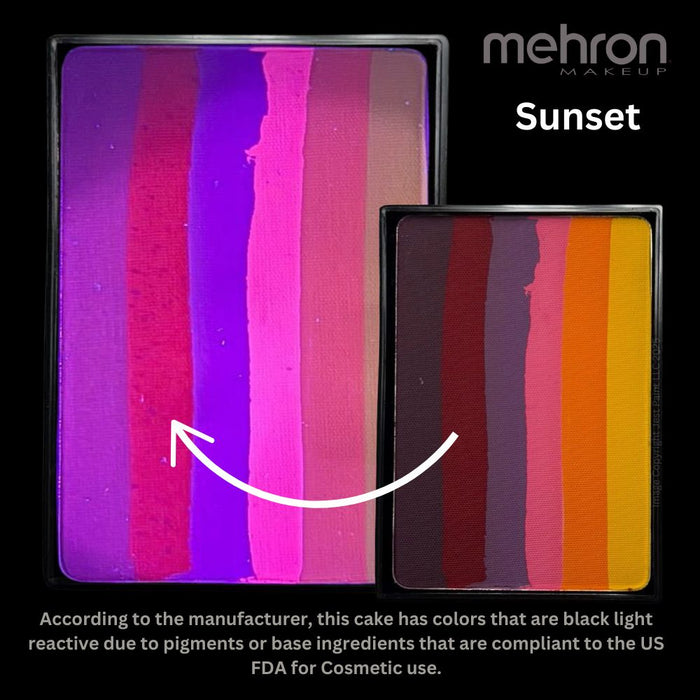 Paradise PRISMA Rainbow Face Paint Cake By Mehron | Sunset 50gr