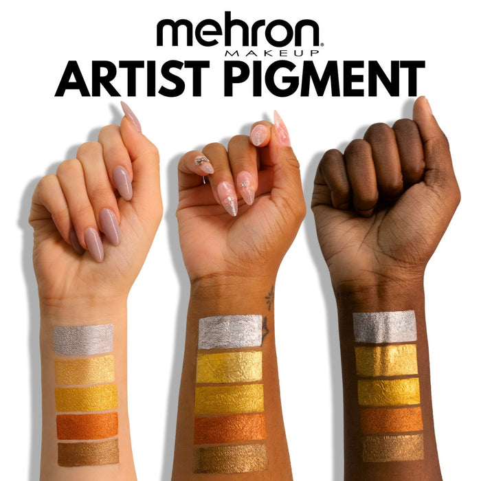 Mehron | Metallic FX Powder - Artist Pigment - YELLOW GOLD - 0.15 oz / 4.1gr