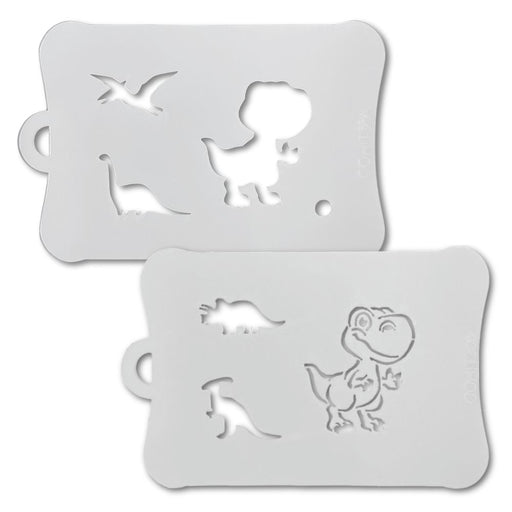 Ooh! Face Painting Stencil  | 2pc Set - Happy T-Rex and More! (T38)