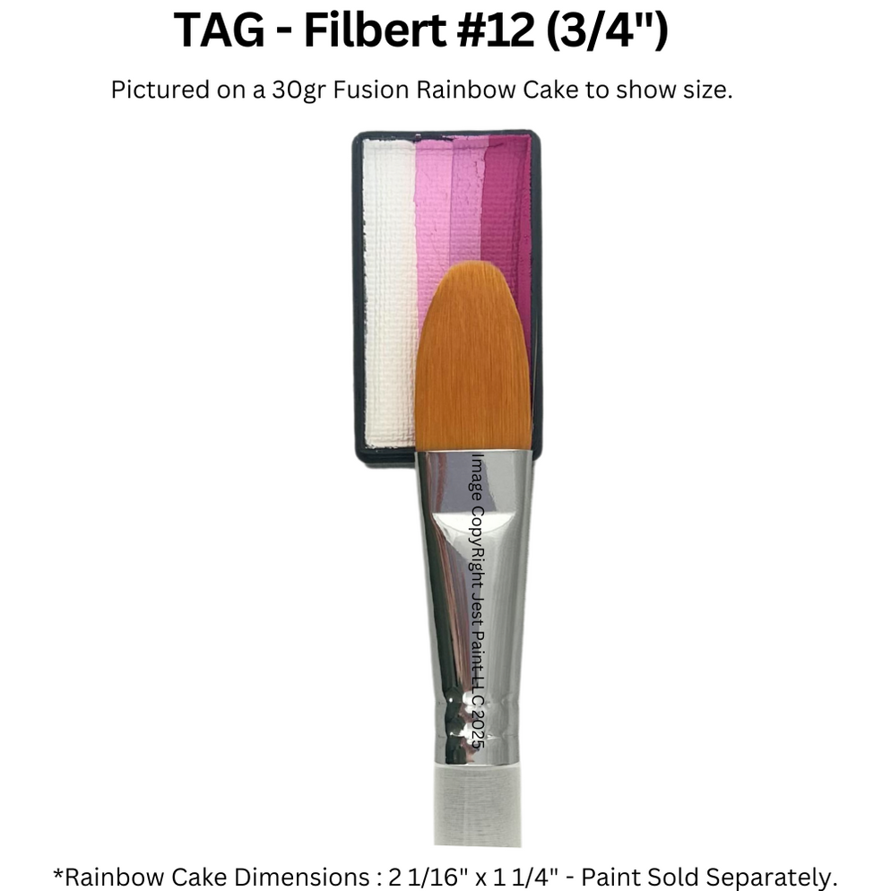 Face Painting Brush - TAG - Filbert #12 (3/4