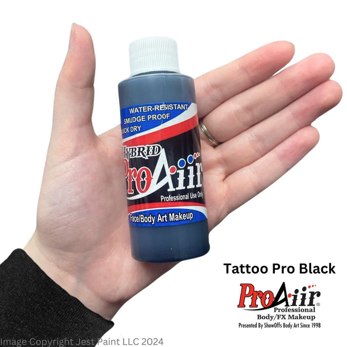 ProAiir Alcohol Based Hybrid Airbrush Body Paint 2oz - Blue Tinted TATTOO PRO Black