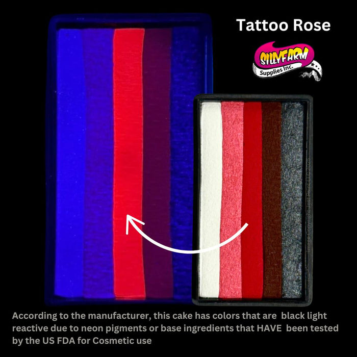 Silly Farm Face Paint | Arty Brush Cake - New Version! - TATTOO ROSE (Red Gradient) 28gr  #33