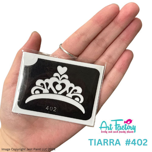Art Factory | Glitter Tattoo Stencil - 402-Tiara - 5 Pack   #201