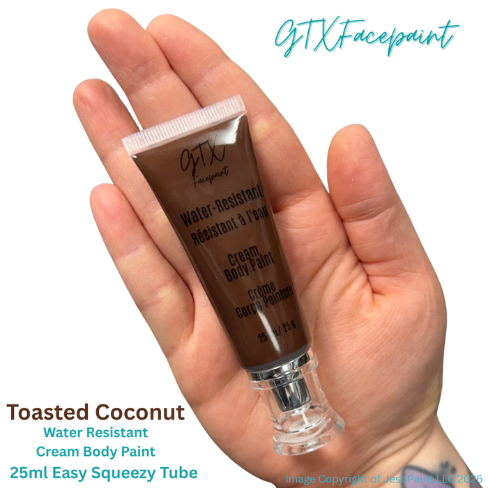 GTX Face Paint | Silicone Based Water Resistant Cream  - Toasted Coconut Brown - 25ml Easy Squeezy Tube