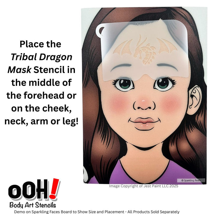 Ooh! Face Painting Stencil | Tribal Dragon Mask (K10)