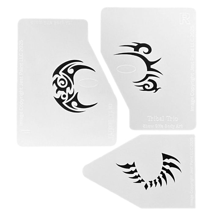 Stencil Eyes / Mask - Face Painting Stencil Set - TRIBAL TRIO - One Size Fits Most