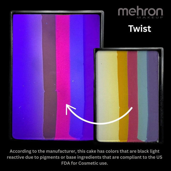 Paradise PRISMA Rainbow Face Paint Cake By Mehron | Twist  50gr