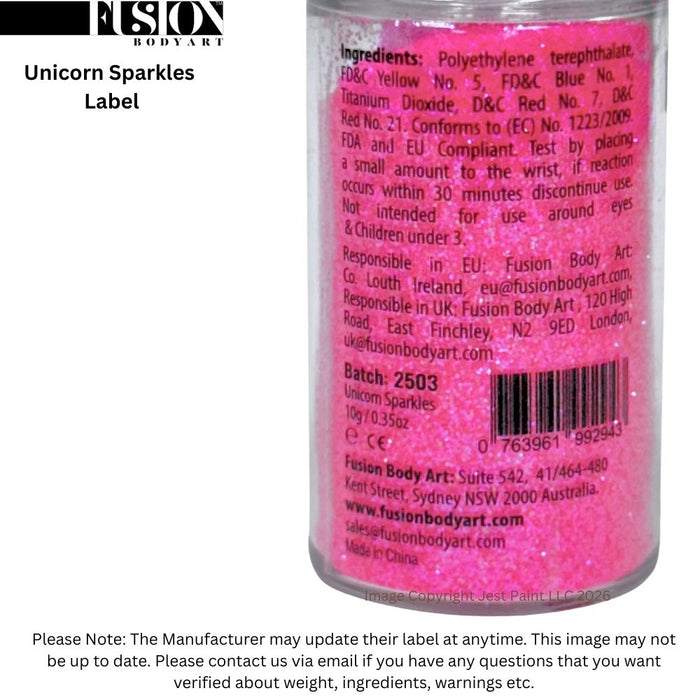 Fusion Body Art  - Face Painting Glitter | Unicorn Sparkles Pump - 10gm/0.35oz