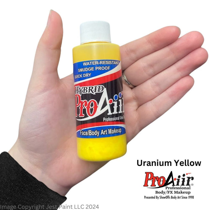 ProAiir ATOMIC Alcohol Based Hybrid Airbrush Paint 2oz - UV Uranium Yellow (SFX - Non Cosmetic)