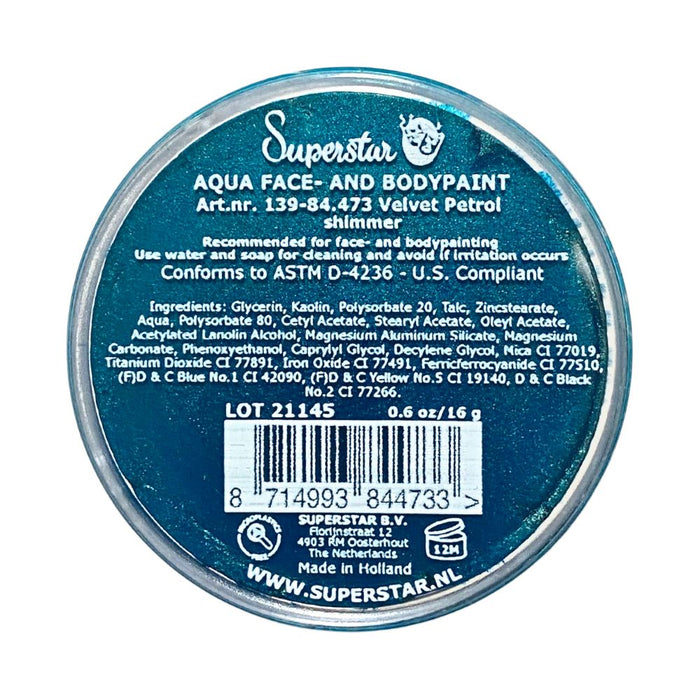 Superstar Face Paint | VELVET Petrol Shimmer 473 - 16gr