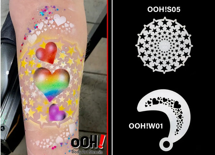 Ooh! Face Painting Stencil | Heart Wrap (W01)