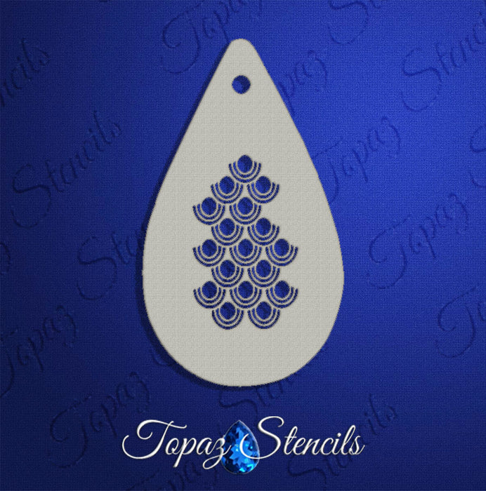 Topaz Stencils | Face Painting Stencil - Circular Scales (0047)