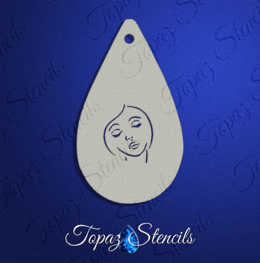 Topaz Stencils | Face Painting Stencil - Feminine Face #2 (0142)
