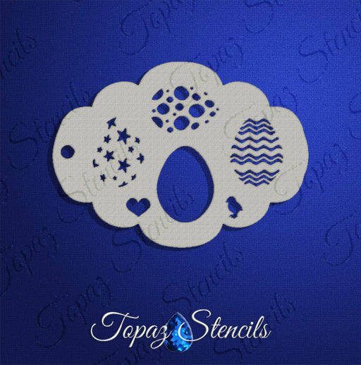 Topaz Stencils | Face Painting Stencil - Easter Egg Patterns (0245)