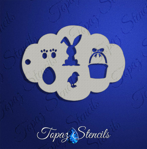 Topaz Stencils | Face Painting Stencil - Easter Elements (0247)