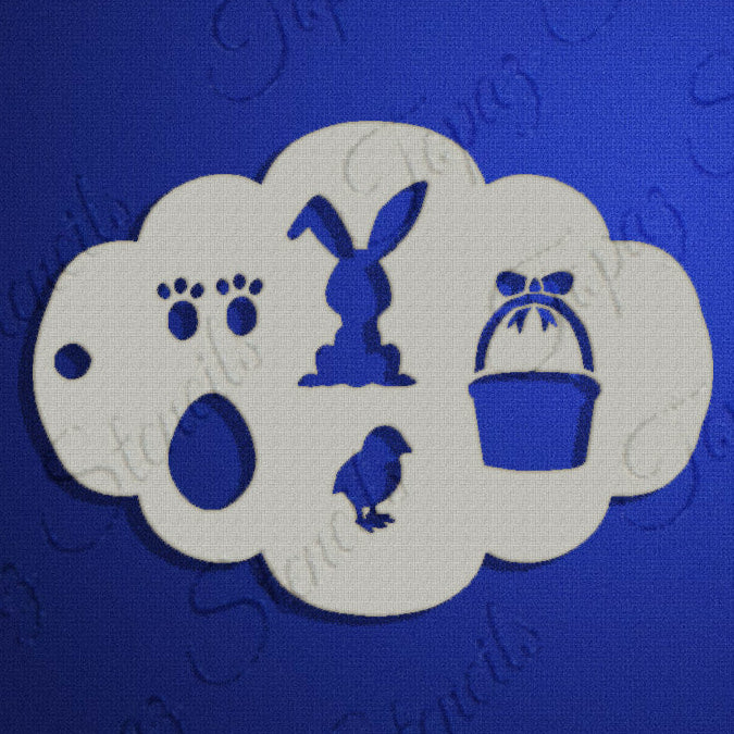 Topaz Stencils | Face Painting Stencil - Easter Elements (0247)