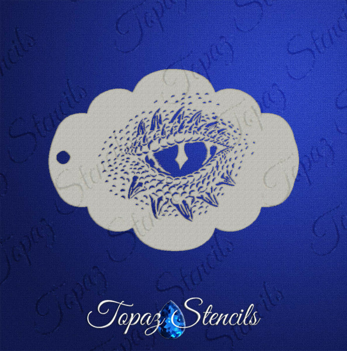 Topaz Stencils | Face Painting Stencil - Large Dragon's Eye (0272)