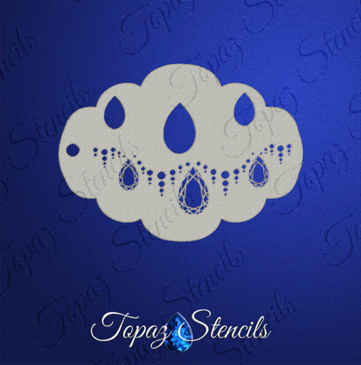 Topaz Stencils | Face Painting Stencil - Jeweled Princess Crown (0289)