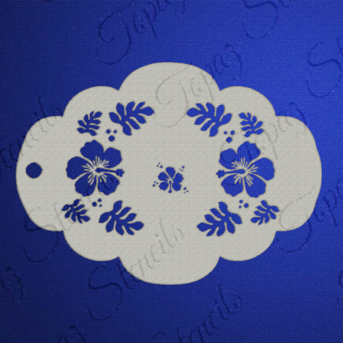 Topaz Stencils | Face Painting Stencil - Hibiscus Mirror Eyes (0323)