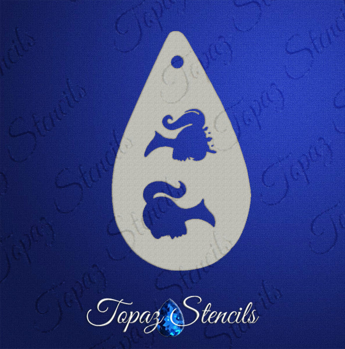 Topaz Stencils | Face Painting Stencil - Girl and Queen (0512)