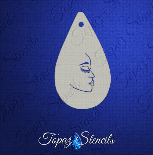 Topaz Stencils | Face Painting Stencil - Pretty Face - Tee (0516)