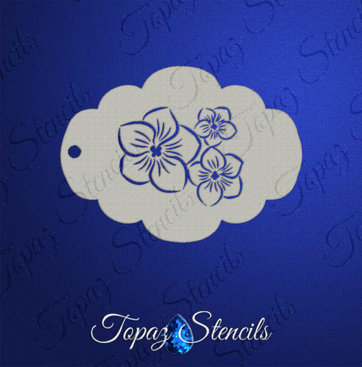 Topaz Stencils | Face Painting Stencil - African Violets (0592)