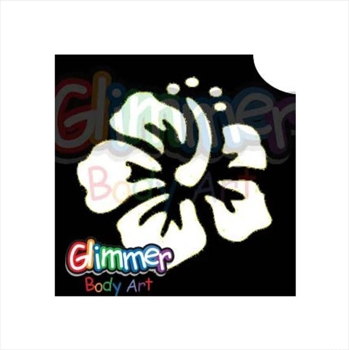 Glimmer Body Art |  Triple Layer Glitter Tattoo Stencils - 5 Pack - Hibiscus - #1