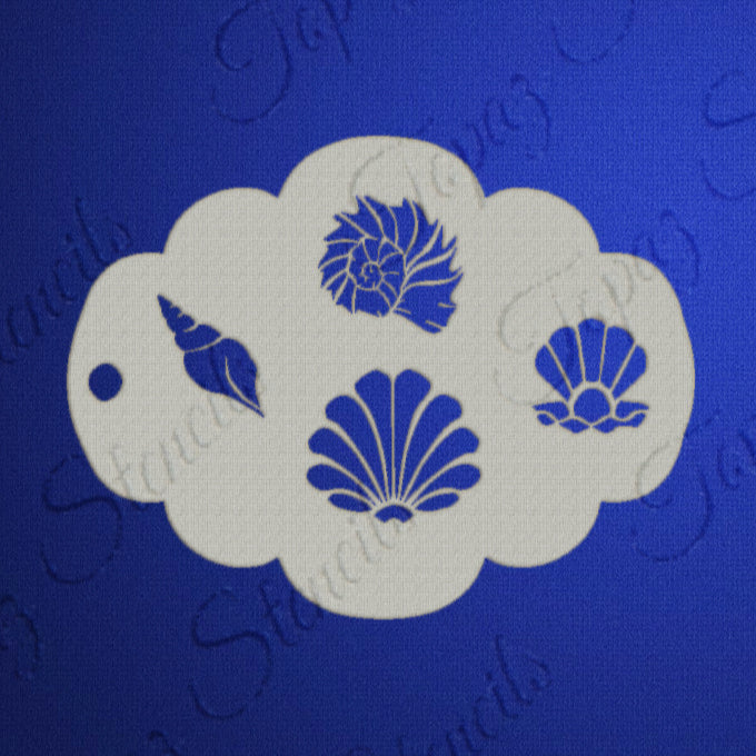 Topaz Stencils Face Painting Stencil Sea Shells (0662) — Jest Paint