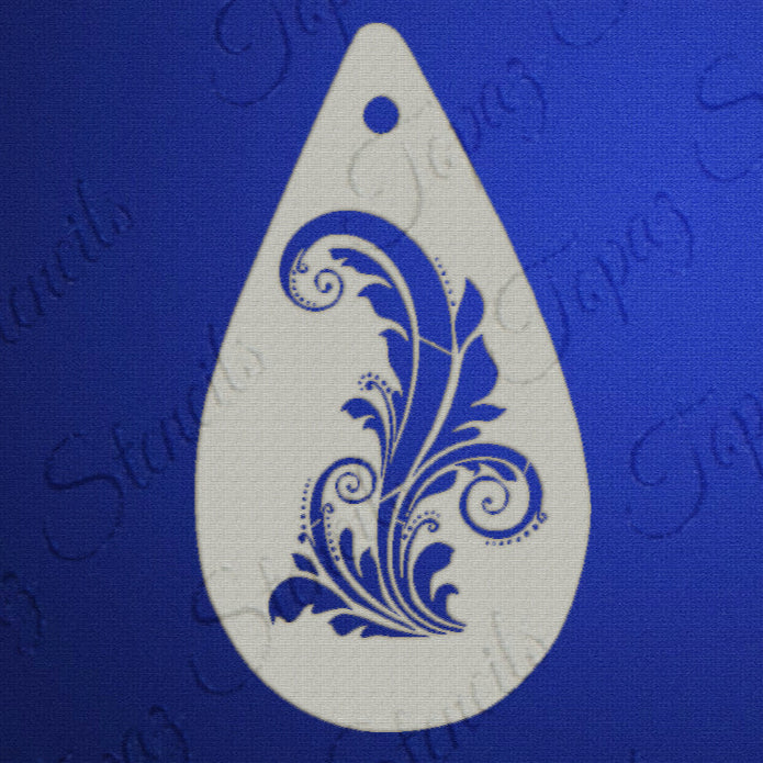 Topaz Stencils | Face Painting Stencil - Tee's Flourish (0790)