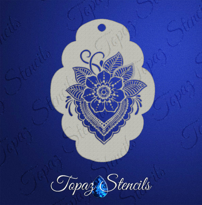 Topaz Stencils | Face Painting Stencil - Henna Flower - Flora (0946 ...