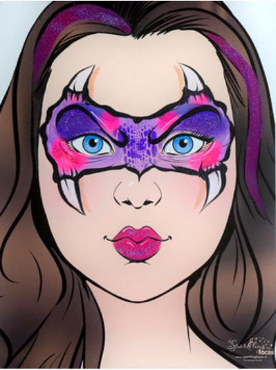 Sparkling Faces | Adult Face Painting Practice Board - Marie