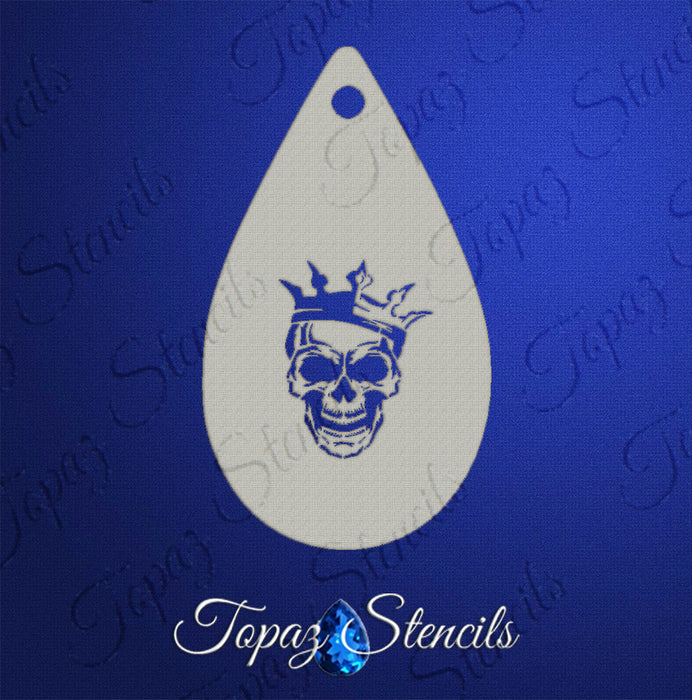 Topaz Stencils | Face Painting Stencil - Skull King (01038)
