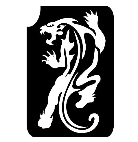 Art Factory |  Glitter Tattoo Stencil - (117) Climbing Tiger / Panther - 5 Pack -  #2