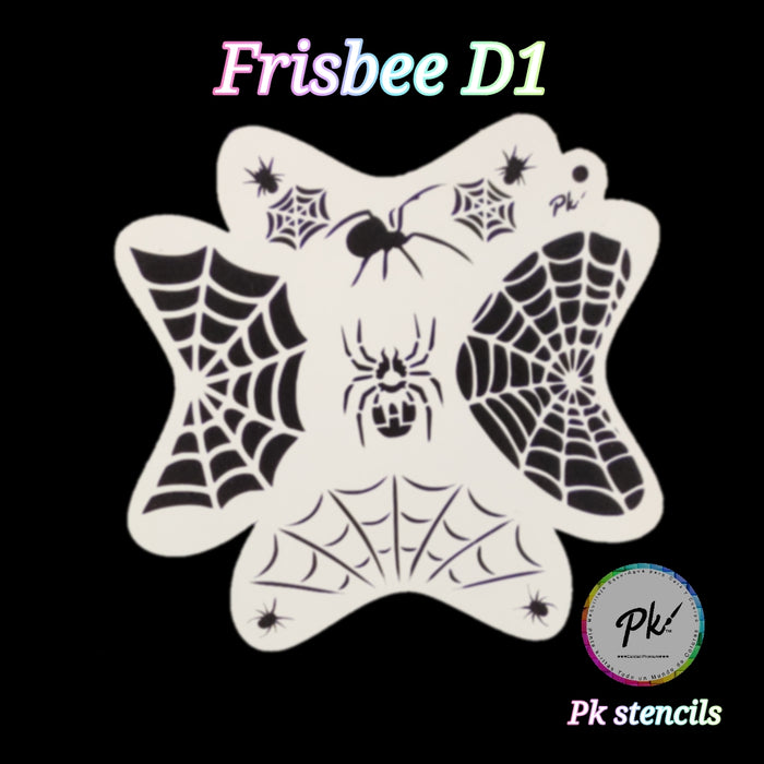 PK | FRISBEE Face Painting Stencil - New Mylar - Webs and Spiders - D1