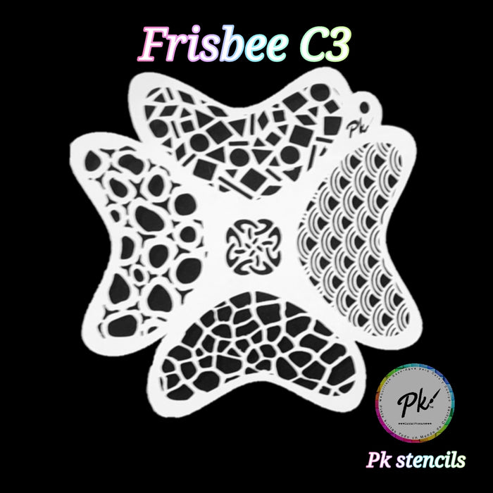 PK | FRISBEE Face Painting Stencil | WHITE -  Fun Patterns - C3