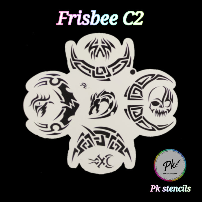 PK | FRISBEE Face Painting Stencil | New Mylar - Tribal Designs - C2
