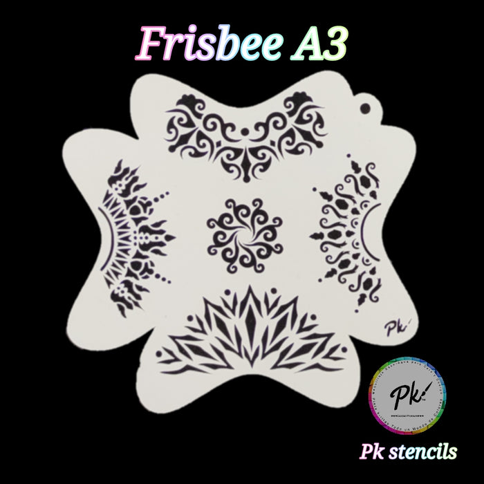 PK | FRISBEE Face Painting Stencil | New Mylar - Crown Swirl - A3