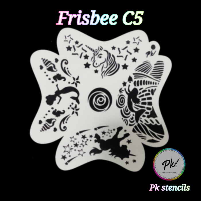 PK | FRISBEE Face Painting Stencil - NEW Mylar -  Mermaids and Unicorns - C5
